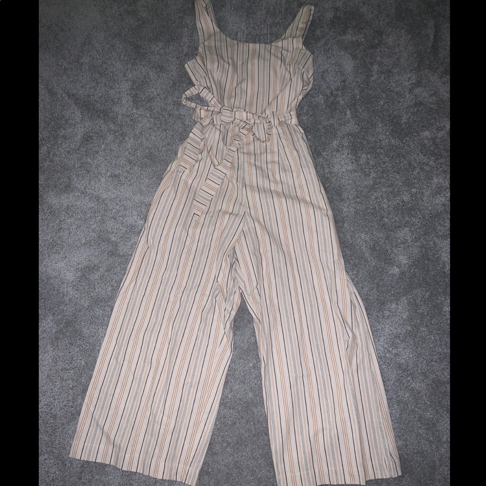small multi stripe jumpsuit